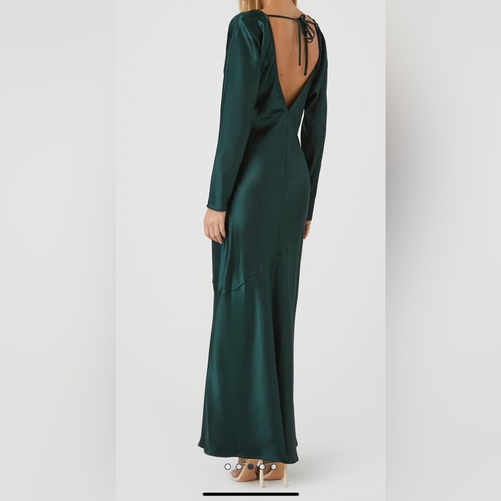 Green silk dress